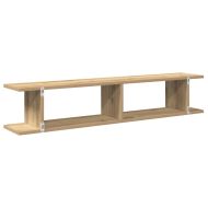 Стенни рафтове 2 бр дъб артизан 105x18x20 см инженерно дърво