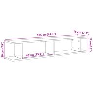 Стенни рафтове 2 бр дъб артизан 105x18x20 см инженерно дърво