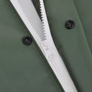 Водоустойчив дълъг дъждобран с качулка, зелен, L