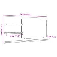 Шкаф за баня с огледало старо дърво 90x11x45 см инженерно дърво