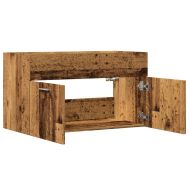 Шкаф за мивка за баня старо дърво 90x38,5x46 см инженерно дърво