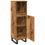 Шкаф за баня, старо дърво, 30x30x100 см, инженерно дърво