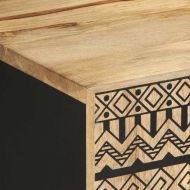 ТВ шкаф, черен, 105x33,5x46 см, грубо мангово дърво масив