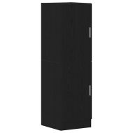 Кухненски шкаф, черни, 38x41,5x131,5 см, инженерно дърво