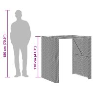 Градински бар комплект без възглавници 5 части сив полиратан