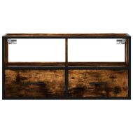 ТB шкаф, опушен дъб, 80x31x39,5 см, инженерно дърво и метал