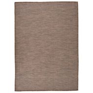 Градински плоскотъкан килим, 140x200 см, кафяв