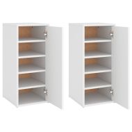 Шкафове за обувки, 2 бр, бели, 32x35x70 см, ПДЧ