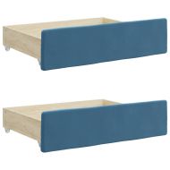 Канапе с изтеглящо легло и чекмеджета синьо 100x200 см кадифе