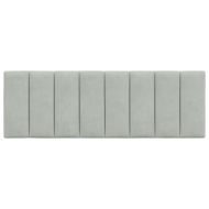 Мека табла за легло Hanko, светлосива, 120 см, кадифе