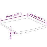 Плот за бюро 80x80x2,5 см квадратен дърво масив акация жив ръб