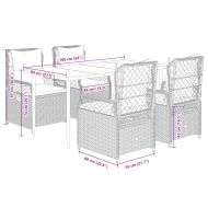 Градински трапезен комплект възглавници 5 части черен полиратан