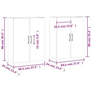 Стенни шкафове, 2 бр, опушен дъб, инженерно дърво