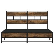 Метална рамка за легло, без матрак, опушен дъб, 160x200 см