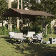 Брезент за къмпинг, кафяв, 366x306 см, водоустойчив