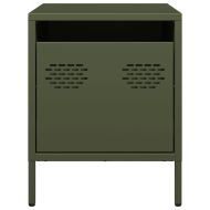 Нощно шкафче, маслиненозелено, 35x39x43,5 см, стомана