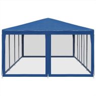 Парти палатка с 12 мрежести странични стени, синя, 8x4 м, HDPE