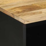 ТВ шкаф, черен, 70x33,5x46 см, грубо мангово дърво масив