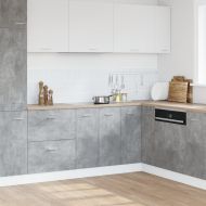 Шкаф за мивка "Lyon", сив, бетонен, 80x46x81,5 см, инженерно дърво