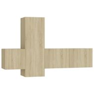 Комплект ТВ шкафове от 3 части, дъб сонома, инженерно дърво