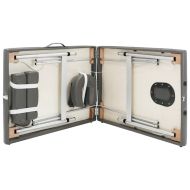 Масажна кушетка с 2 зони, алуминиева рамка, антрацит, 186х68 см