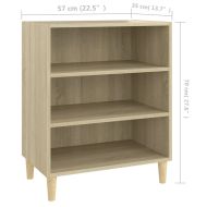 Бюфет дъб сонома 57x35x70 см инженерно дърво