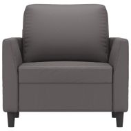 Кресло, сиво, 60 см, изкуствена кожа
