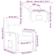 Реклайнер, черен, изкуствена кожа