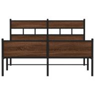 Метална рамка за легло, без матрак, кафяв дъб, 160x200 см