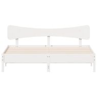 Рамка за легло без матрак, бял, 160x200 см, бор масив
