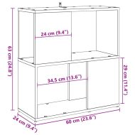 Библиотека, старо дърво, 60x24x63 см, инженерно дърво