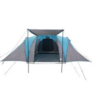 Семейна куполна палатка, 6-местна, синя, водоустойчива