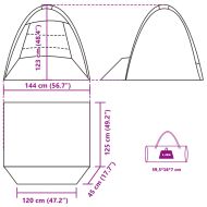 Плажна палатка, 3-местна, сиво, изскачаща, водоустойчива