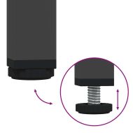 ТВ шкаф, черен, 202x39x43,5 см, студеновалцувана стомана