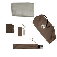 Куполна къмпинг палатка, 4-местна, кафява, водоустойчива