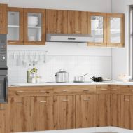 Висящ стъклен шкаф "Lyon", дъб Artisan, 40x31x60 см, инженерно дърво