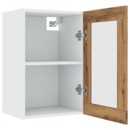 Висящ стъклен шкаф "Lyon", дъб Artisan, 40x31x60 см, инженерно дърво