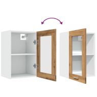 Висящ стъклен шкаф "Lyon", дъб Artisan, 40x31x60 см, инженерно дърво