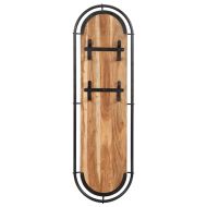 Стенни закачалки за дрехи с 4 куки 2 бр акациево дърво масив