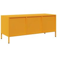 ТВ шкаф горчица жълто 101,5x39x43,5 см студеновалцувана стомана