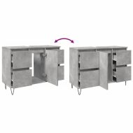 Шкаф за баня, бетонно сив, 80x33x60 см, инженерно дърво