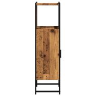 Шкаф за баня, старо дърво, 33x33x120,5 см, инженерно дърво