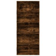 Библиотека, опушен дъб, 80x30x189 см, инженерно дърво