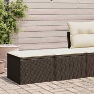 Градински комплект с възглавници 2 части кафяв полиратан акация