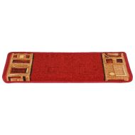 Самозалепващи стелки за стълби, 5 бр, 65x21x4 см, червени