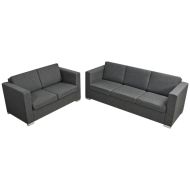 Комплект дивани, мека мебел, от две части, тъмно сиво