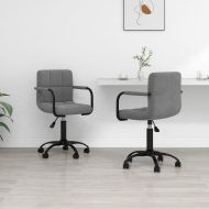 Въртящи се трапезни столове, 2 бр, тъмносиви, кадифе