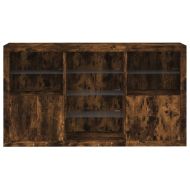 Сайдборд с LED светлини, oпушен дъб, 181,5x37x100 см