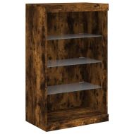 Сайдборд с LED светлини, oпушен дъб, 181,5x37x100 см