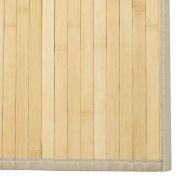 Килим, правоъгълен, светъл натурален, 60x1000 см, бамбук
